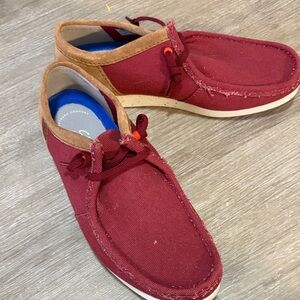 Men's Burgundy Canvas Loafers